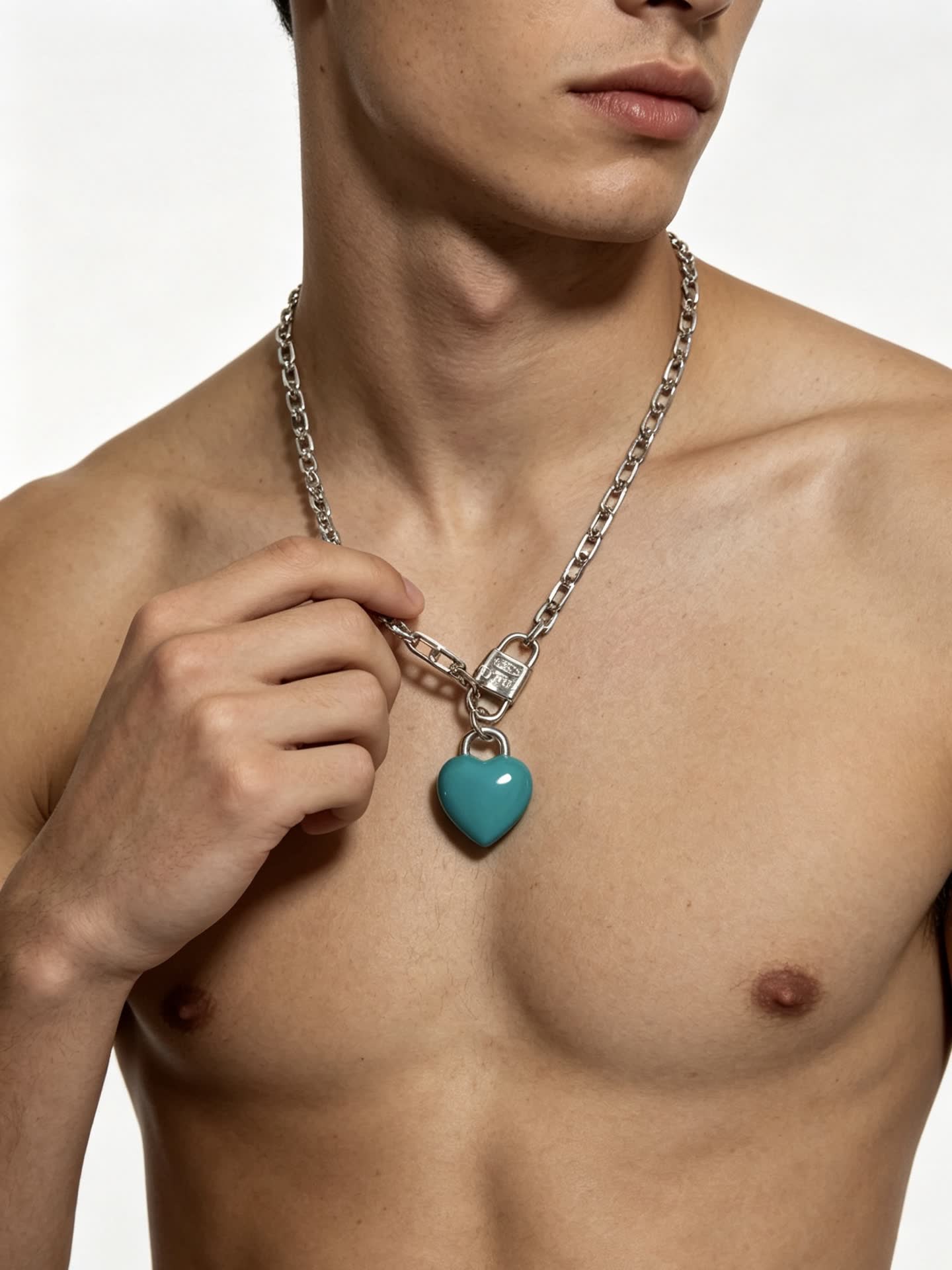Tiffany & Co. Blue Heart Lock Necklace